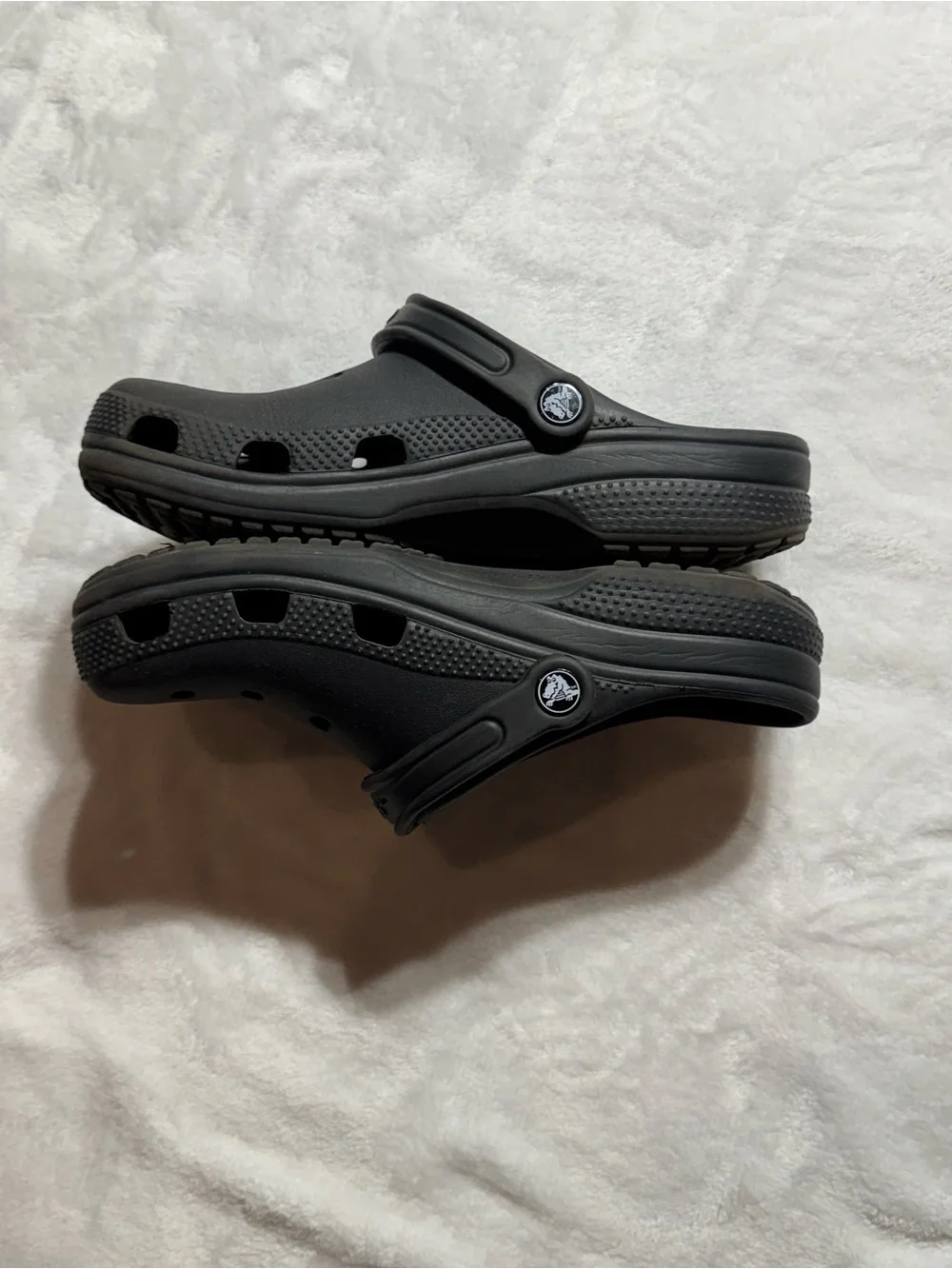 CROCS Kids Black Classic Clogs with Heel Strap